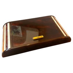 Boîte à jeux en Lucite imitation écaille de tortue, style « Mid-Century Modern » des années 1970, par Renzo Romagnoli