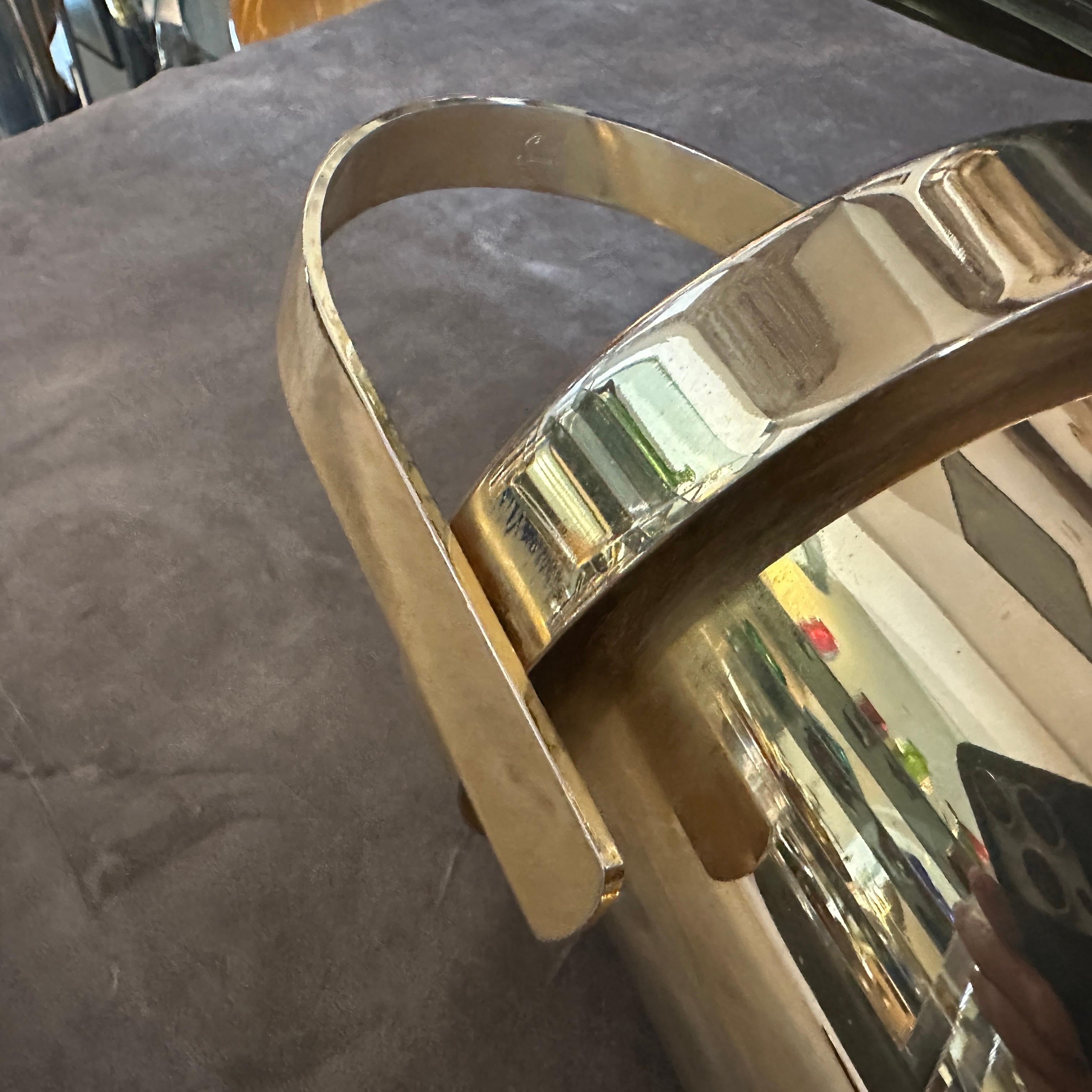 Seau à glace italien en métal doré des années 1970 Mid-Century Modern en vente 6