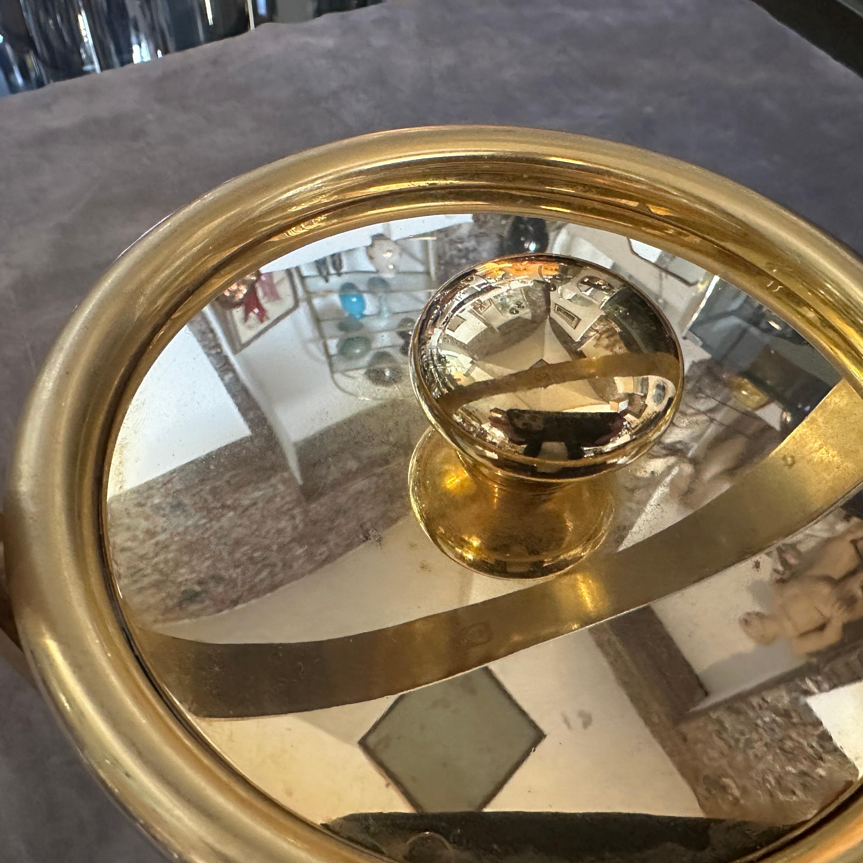 Métal Seau à glace italien en métal doré des années 1970 Mid-Century Modern en vente