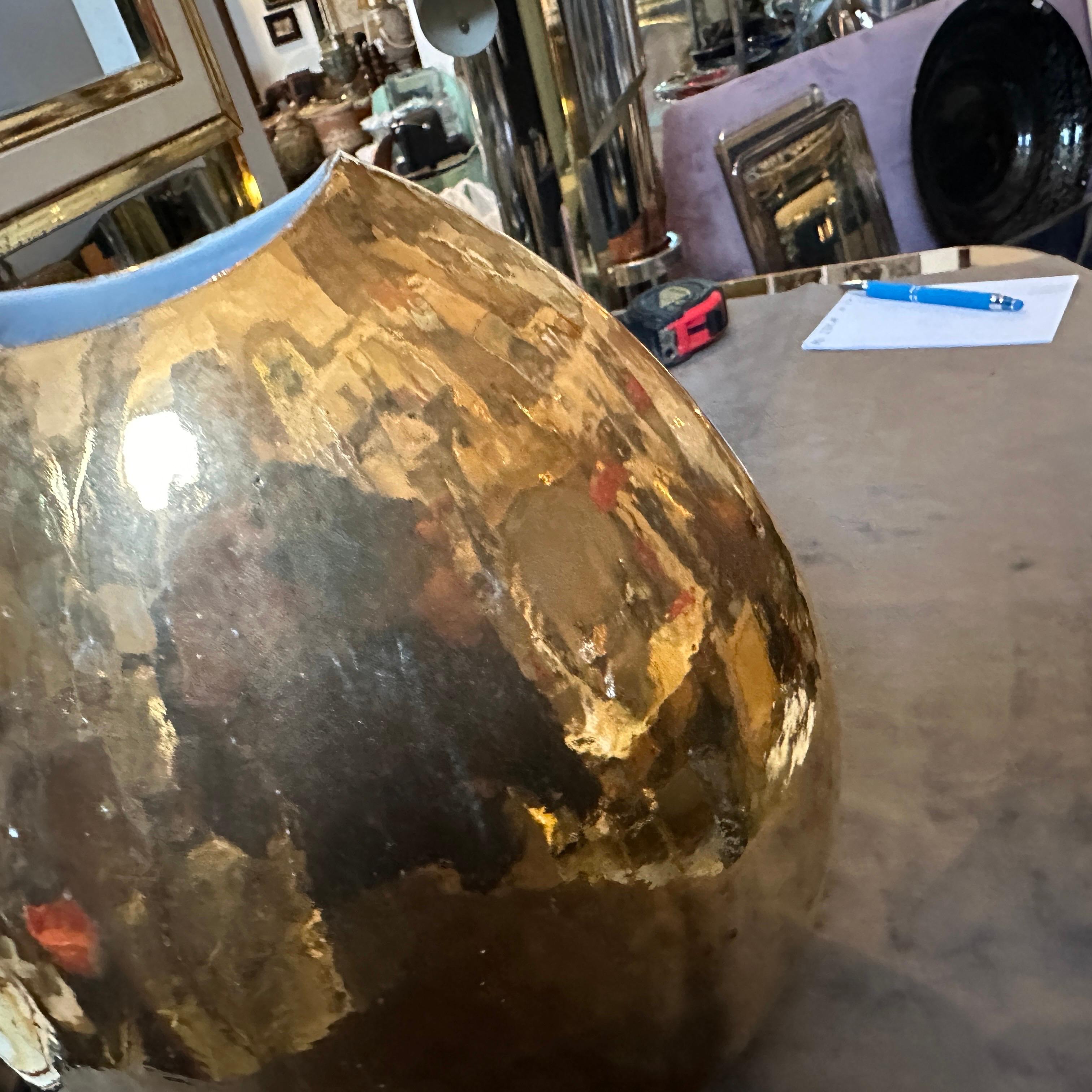 Dipinto a mano Vaso italiano in porcellana dorata della metà del secolo scorso di Nove san Marco in vendita