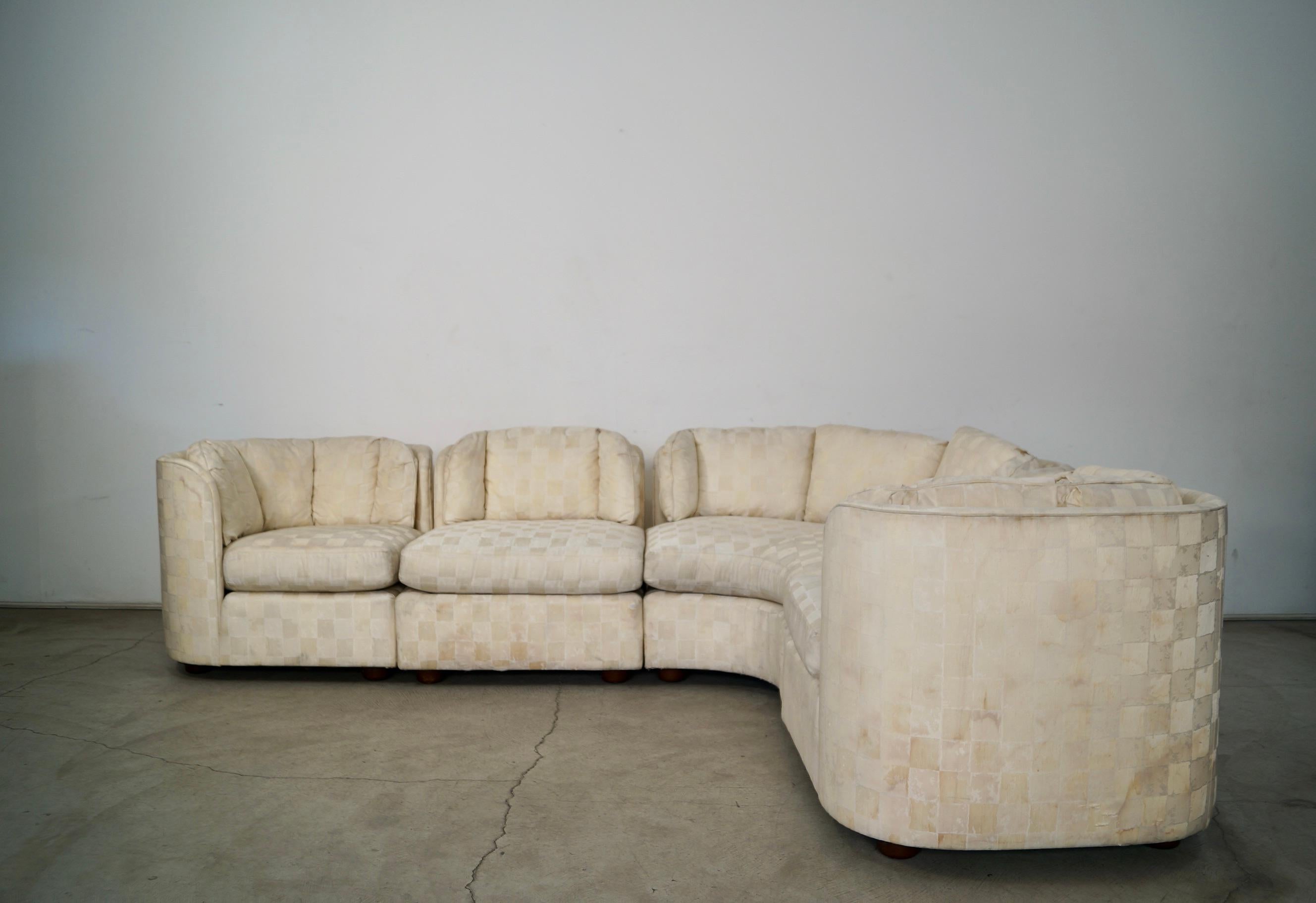 Canapé sectionnel modulaire 4 pièces Henredon, 1970, Mid-Century Modern État moyen - En vente à Burbank, CA