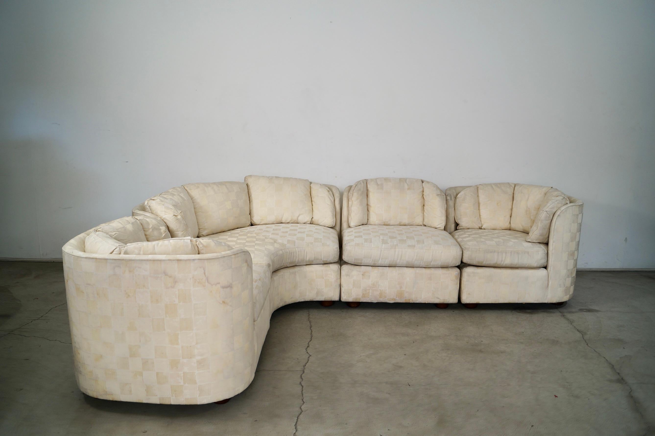 Fin du 20e siècle Canapé sectionnel modulaire 4 pièces Henredon, 1970, Mid-Century Modern en vente