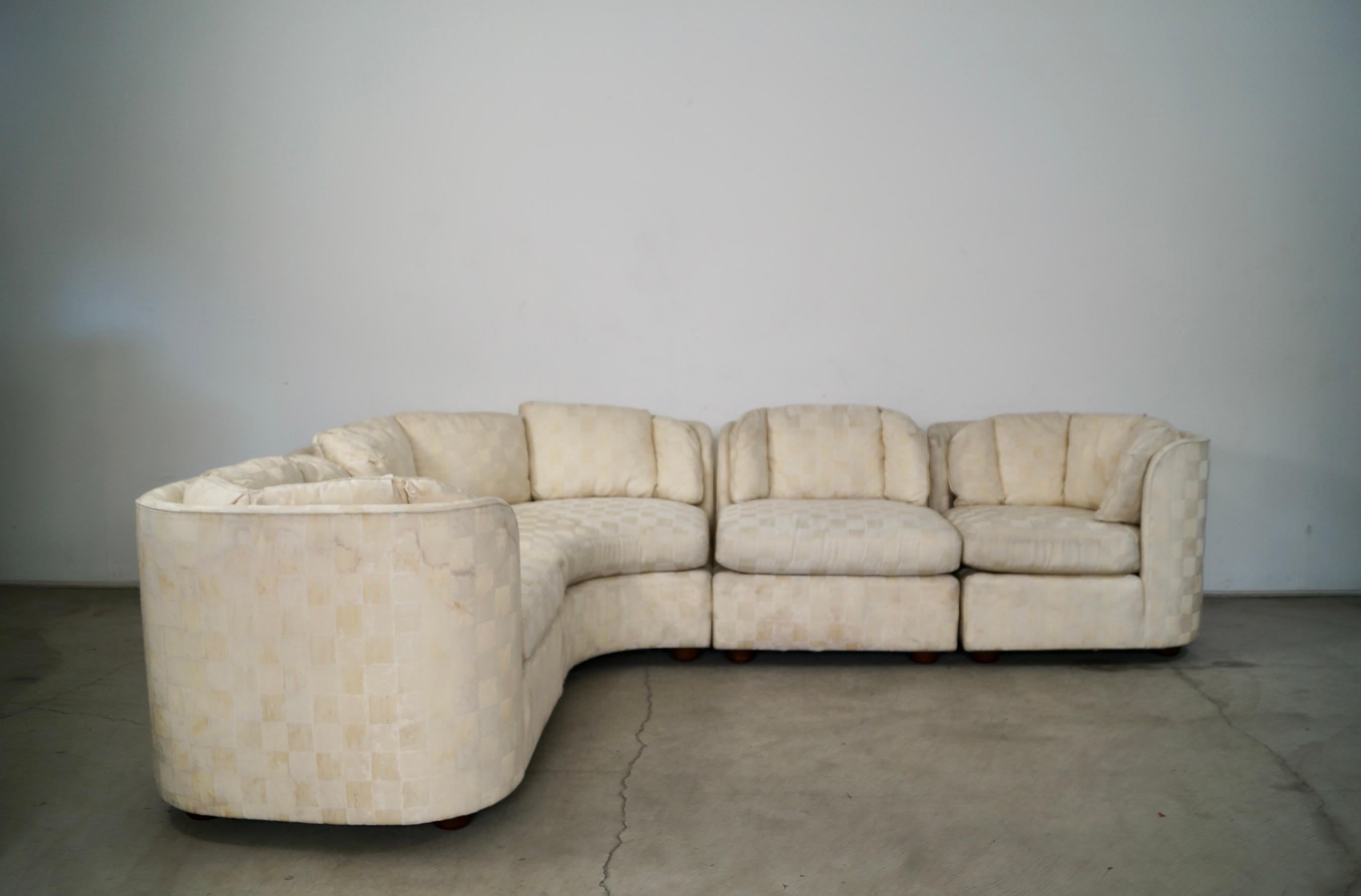 Canapé sectionnel modulaire 4 pièces Henredon, 1970, Mid-Century Modern en vente 1