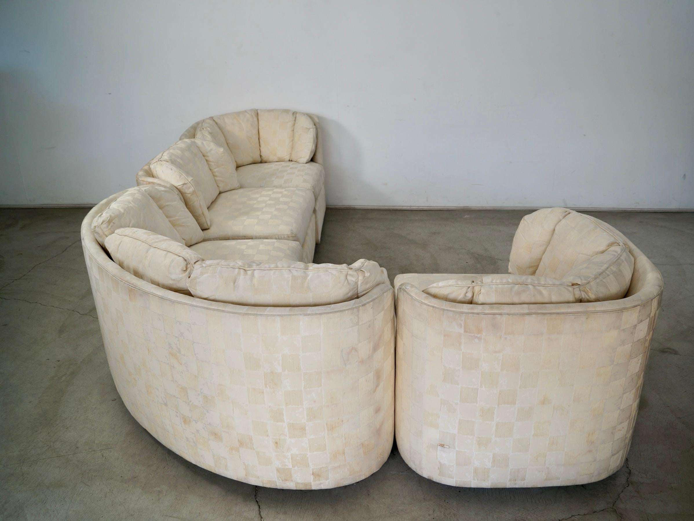 Canapé sectionnel modulaire 4 pièces Henredon, 1970, Mid-Century Modern en vente 2