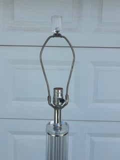1970 Mid Century Modern Hollywood Regency Rod Lucite and Chrome Floor Lamp