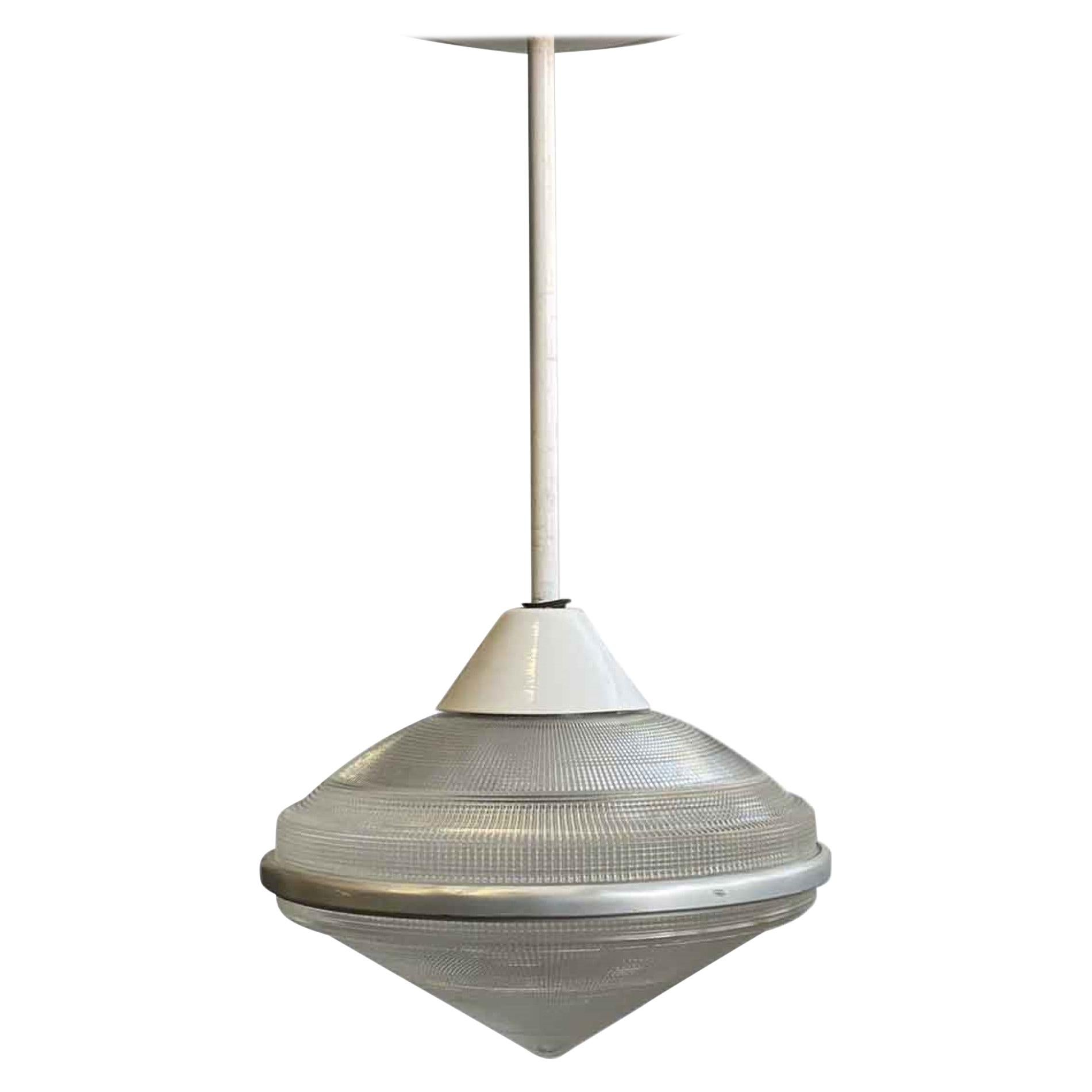 Mid-Century Modern Holophane Light Industrial Pointed Cone Globe 