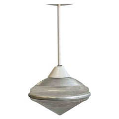 1970s Mid-Century Modern Holophane Light Industrial Pointed Cone Globe 