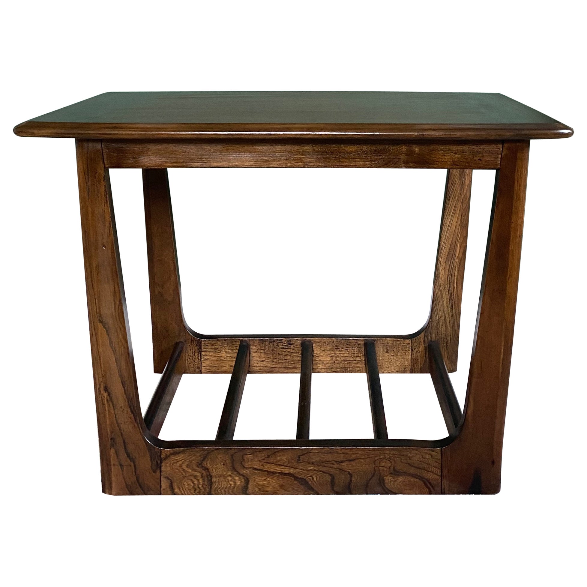 1970s Mid-Century Modern Lane Surfboard Walnut End Table