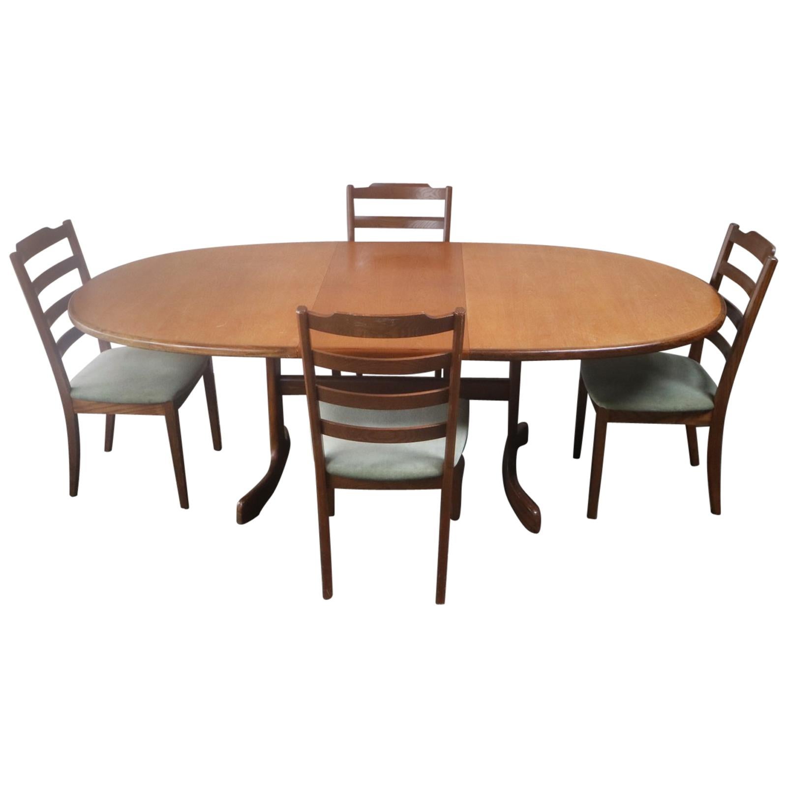 1970s Mid-Century Modern Large G Plan Dining Table and Chairs For Sale