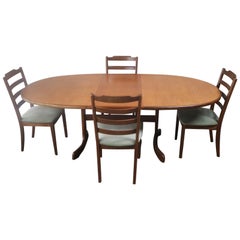 1970s Mid-Century Modern Large G Plan Dining Table and Chairs