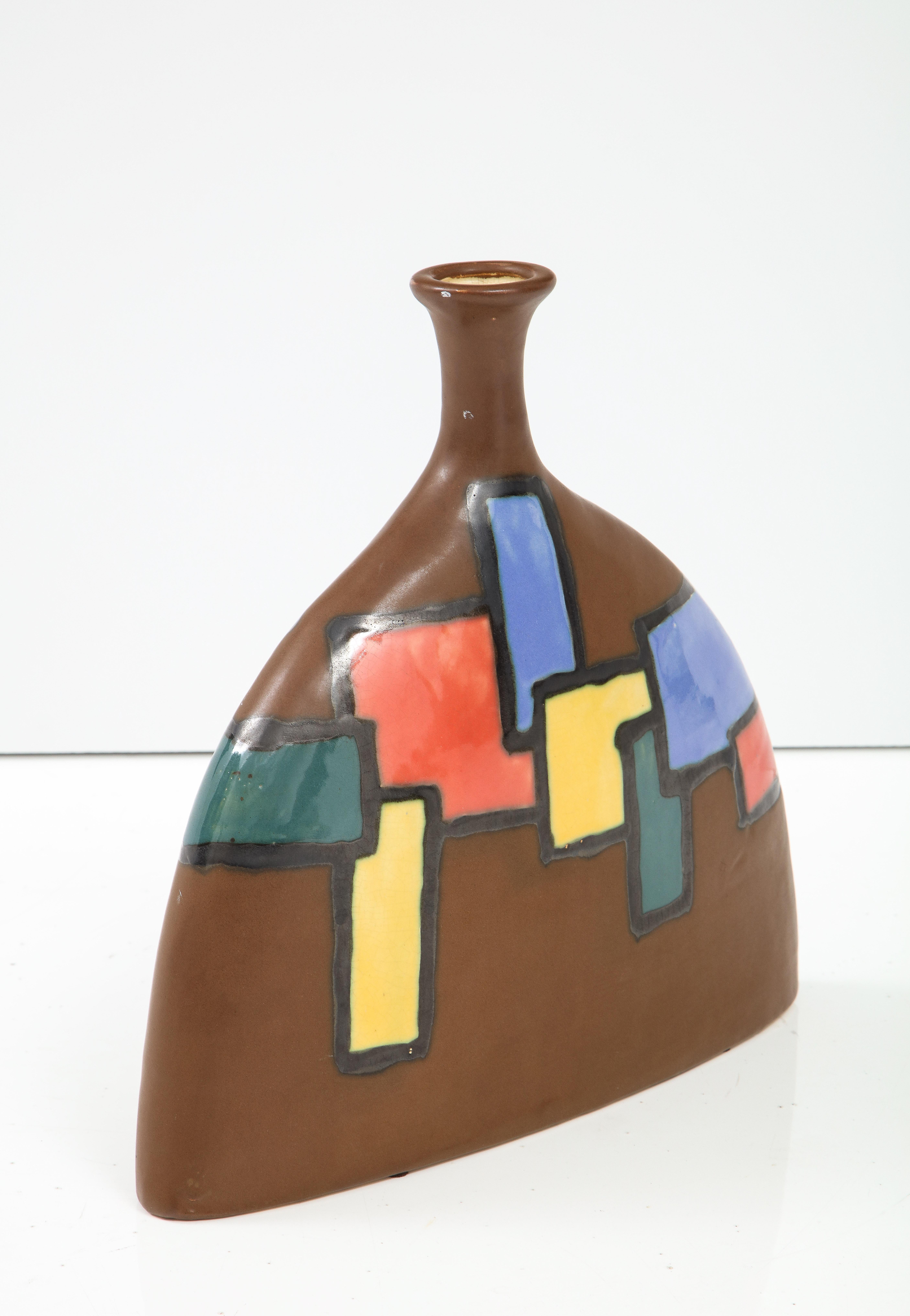 Fin du 20e siècle Grand vase en poterie moderne mi-siècle, années 1970 en vente
