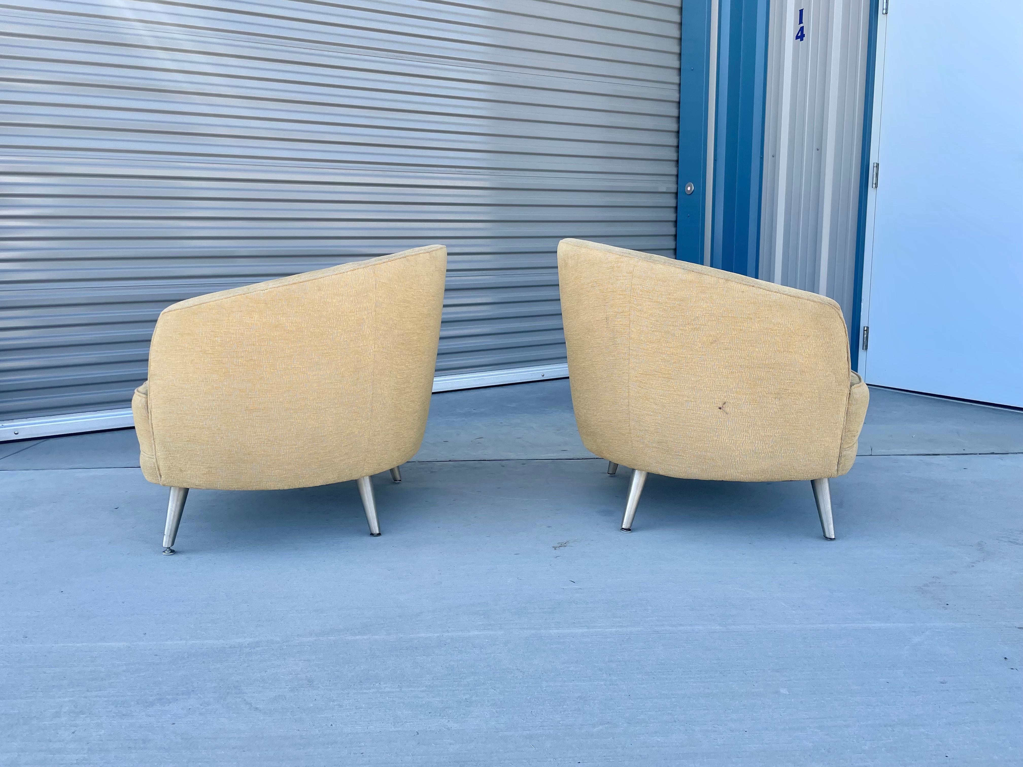 1970s Mid Century Modern Lounge Chairs In Good Condition For Sale In North Hollywood, CA