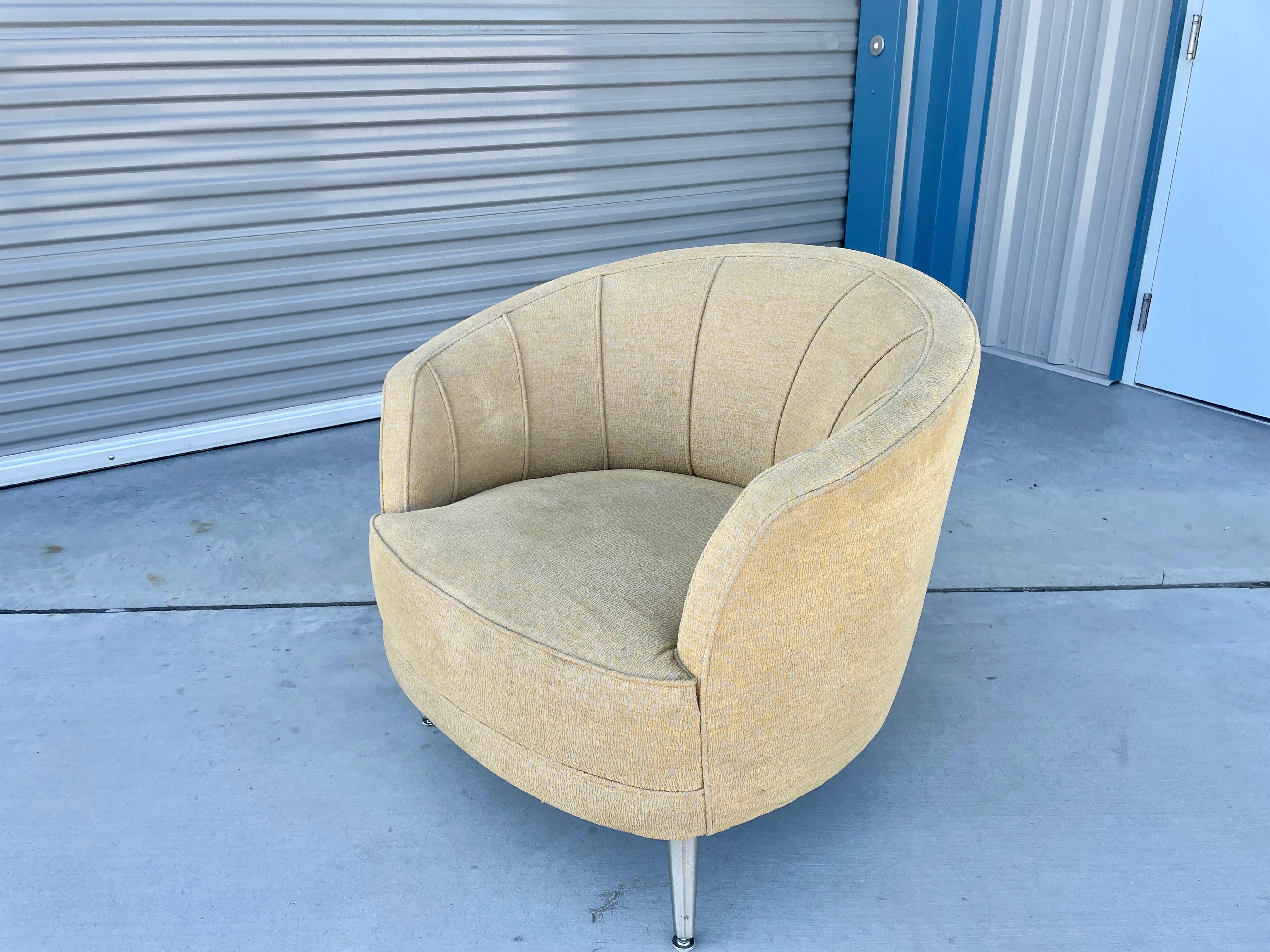 Fabric 1970s Mid Century Modern Lounge Chairs For Sale