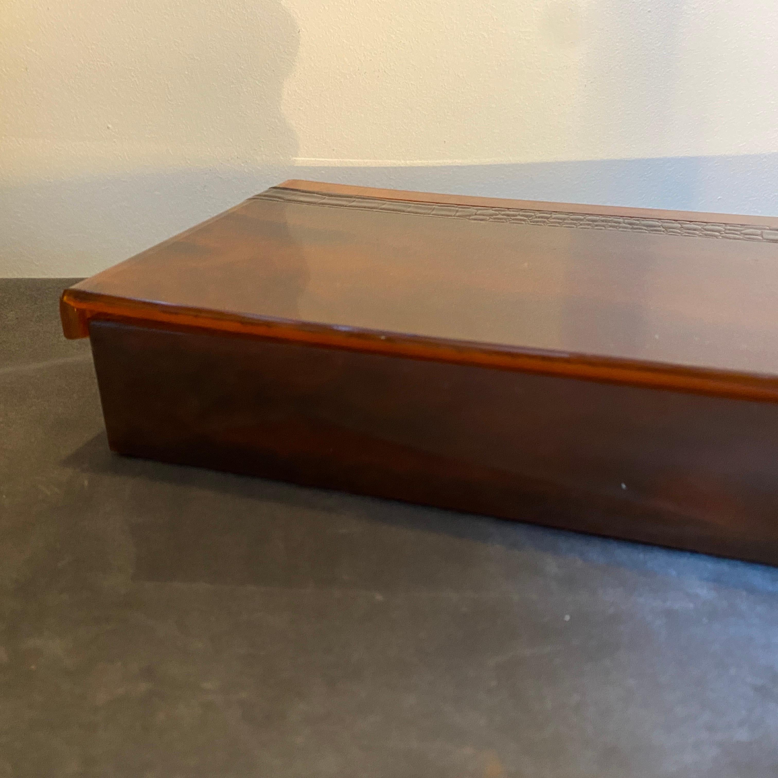 A rare lucite jewelry box designed and manufactured in Italy in the Seventies, It's in very good conditions considering use and age