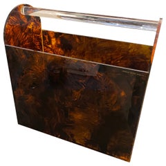 1970s Mid-Century Modern Lucite Italian Magazine Rack