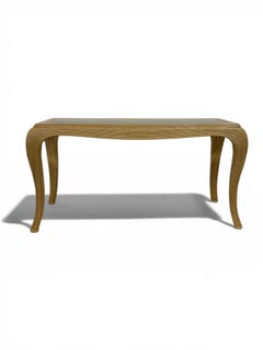 1970s Mid Century Modern Matching Pickled Wood Console and Side Table