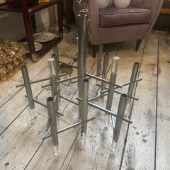 1970s Mid-Century Modern Metal and Plexiglass Chandelier By Gaetano Sciolari