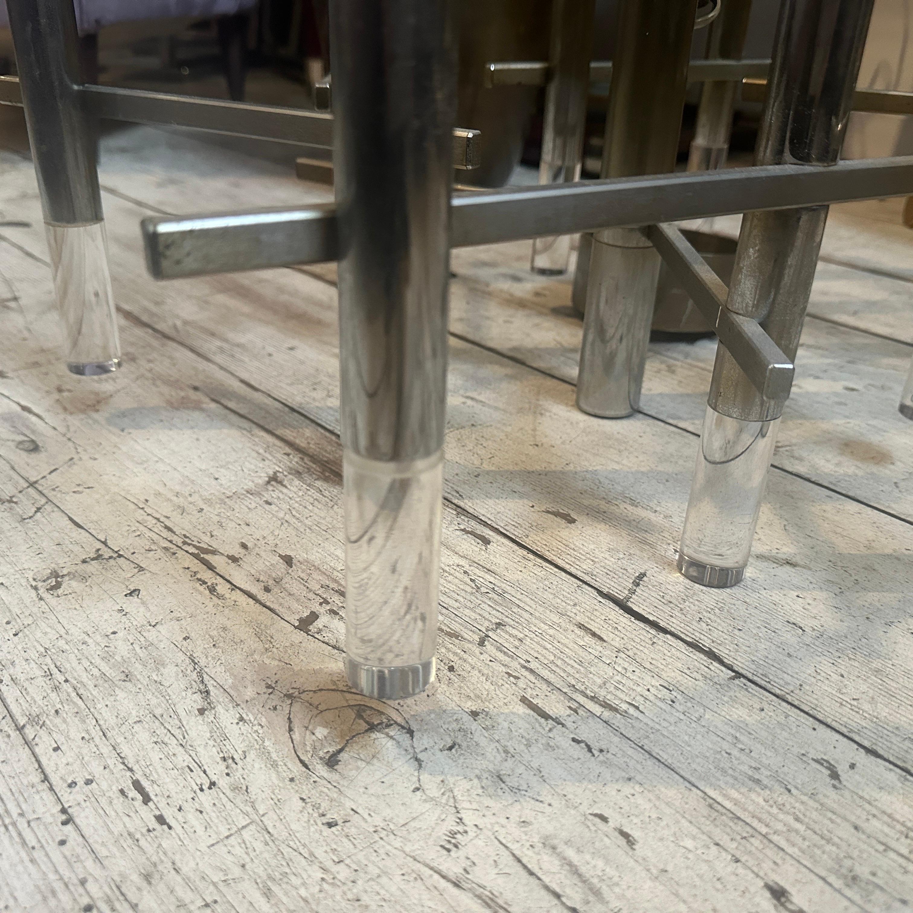 Lampadario in metallo e plexiglass di Gaetano Sciolari della metà del secolo scorso in vendita 1