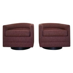 1970's Mid-Century Modern Metropolitan Swivel Lounge Chairs, a Pair
