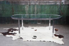 1970 Mid-Century Dia Chrome & Glass Dining Conference Table