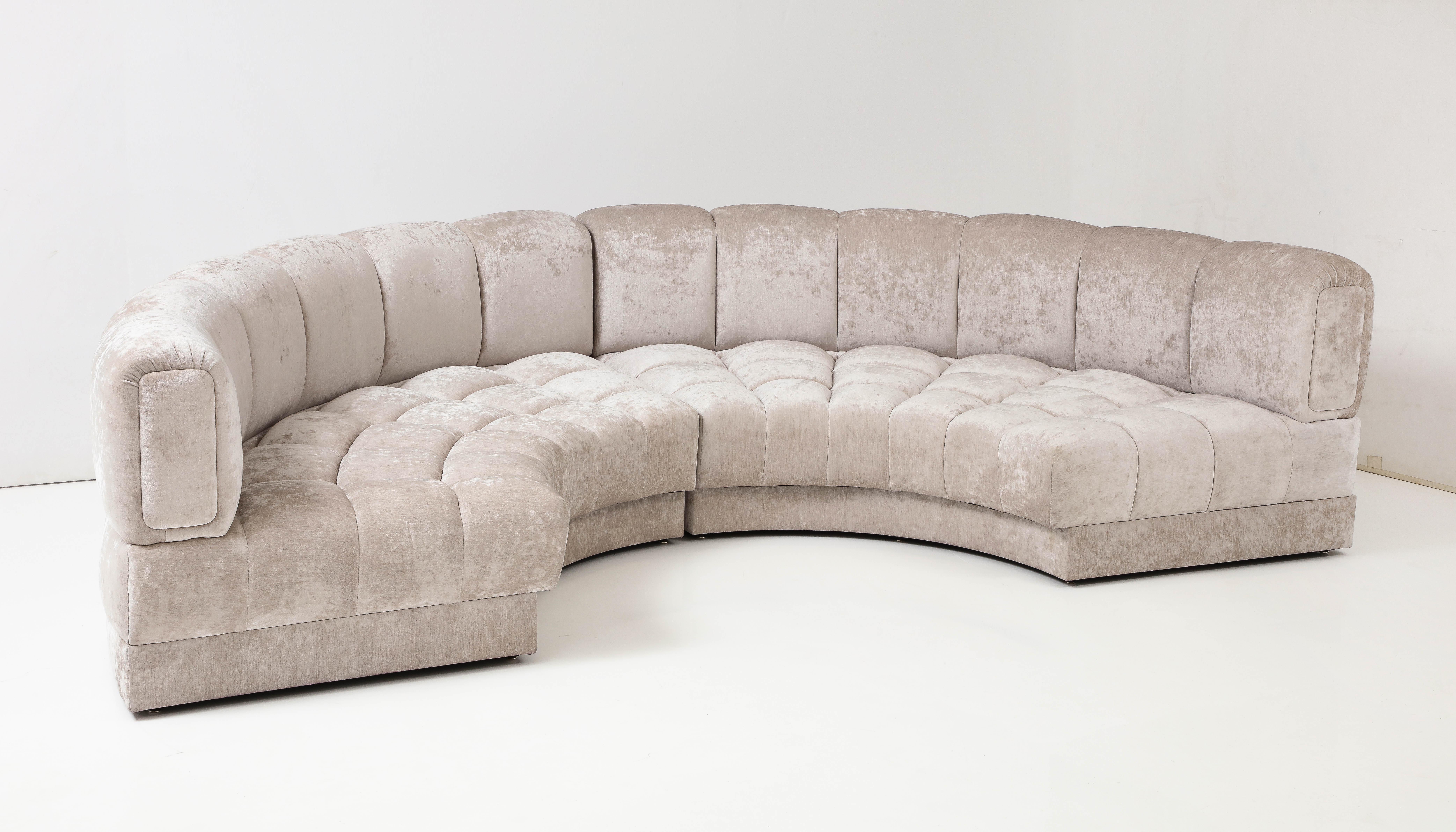 Mid-Century Modern 1970's Mid - Century Modern Milo Baughman Curved Channel Back Sofa