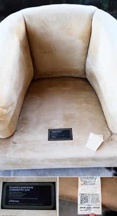 1970s Mid-Century Modern Milo Baughman Style Caster Wheel Tub Lounge Chair