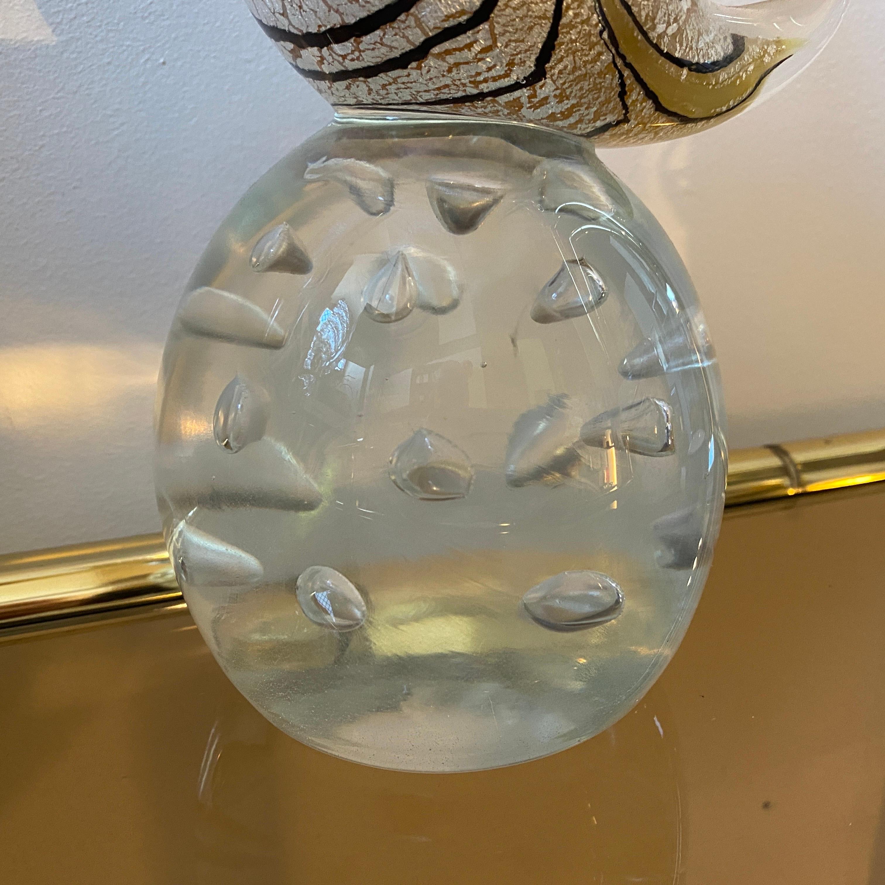Hand-Crafted 1970s Mid-Century Modern Murano Glass Sculpture of a Bird
