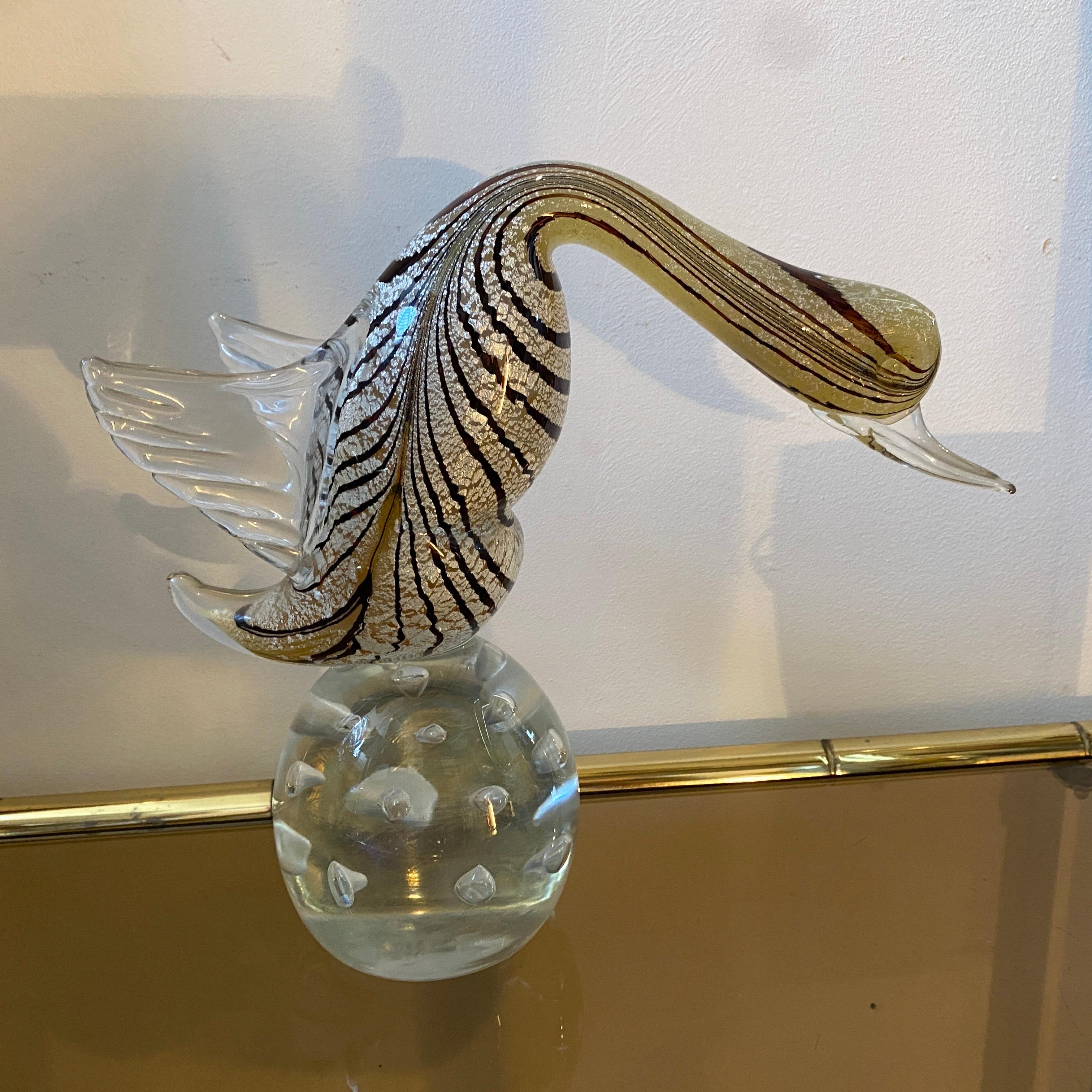 20th Century 1970s Mid-Century Modern Murano Glass Sculpture of a Bird