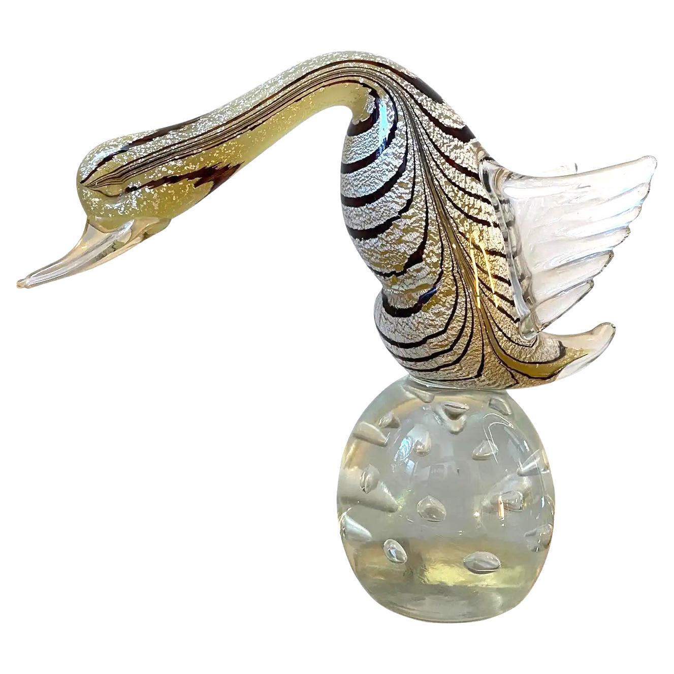 1970s Mid-Century Modern Murano Glass Sculpture of a Bird