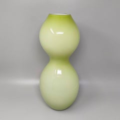 1970s Murano Glass Vase, Space Age Design, Lime Green, Italy