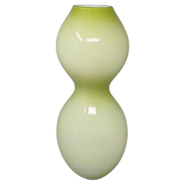 1970s Murano Glass Vase, Space Age Design, Lime Green, Italy