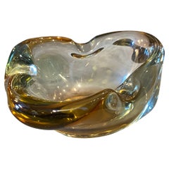 1970s Mid-Century Modern Murano Heavy Glass Bowl by Seguso