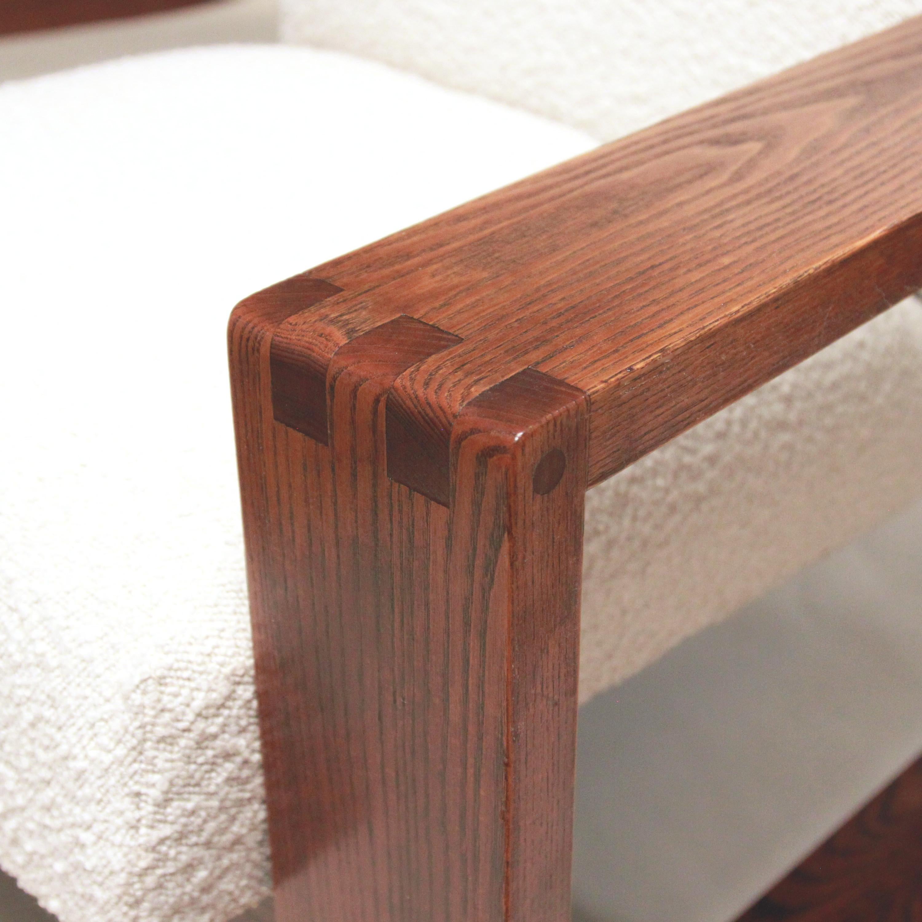 1970s Mid Century Modern Oak Lounge Club Chairs & Coffee Table by Hans Krieks For Sale 2