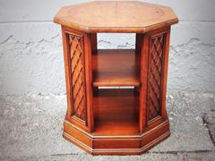 1970's Mid Century Modern Petite Exotic Burl Amboyna Side/ Accent Table