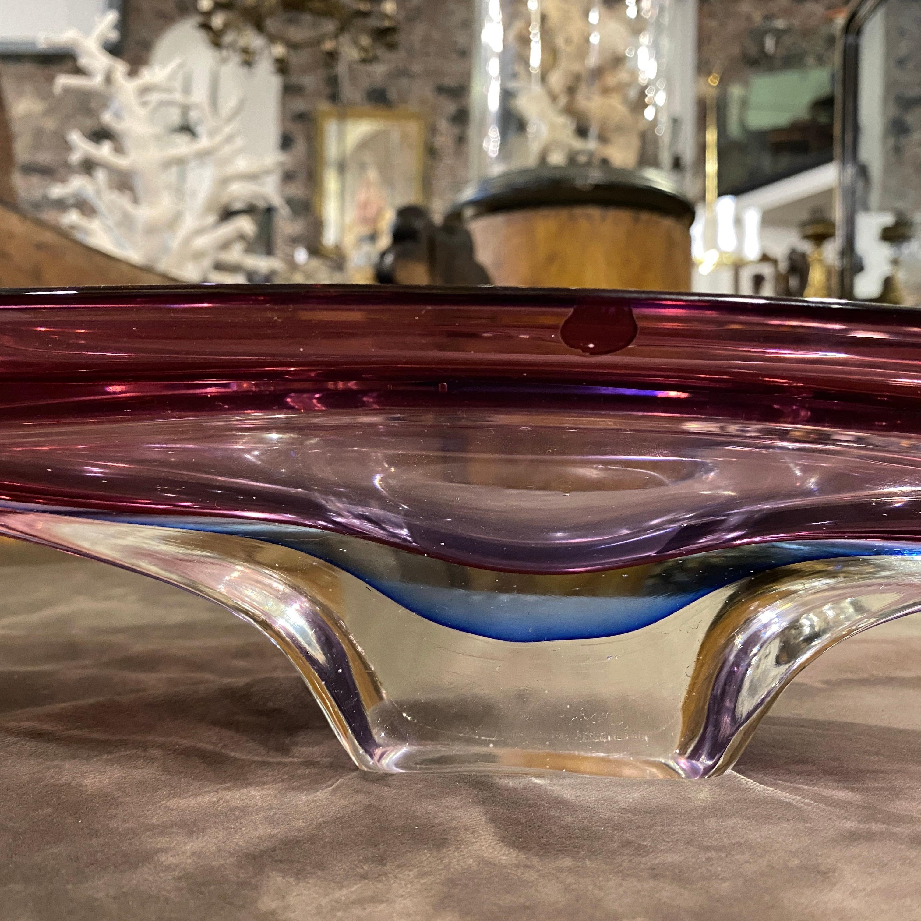 1970s Mid-Century Modern Pink Purple and Blue Murano Glass Centerpiece 7