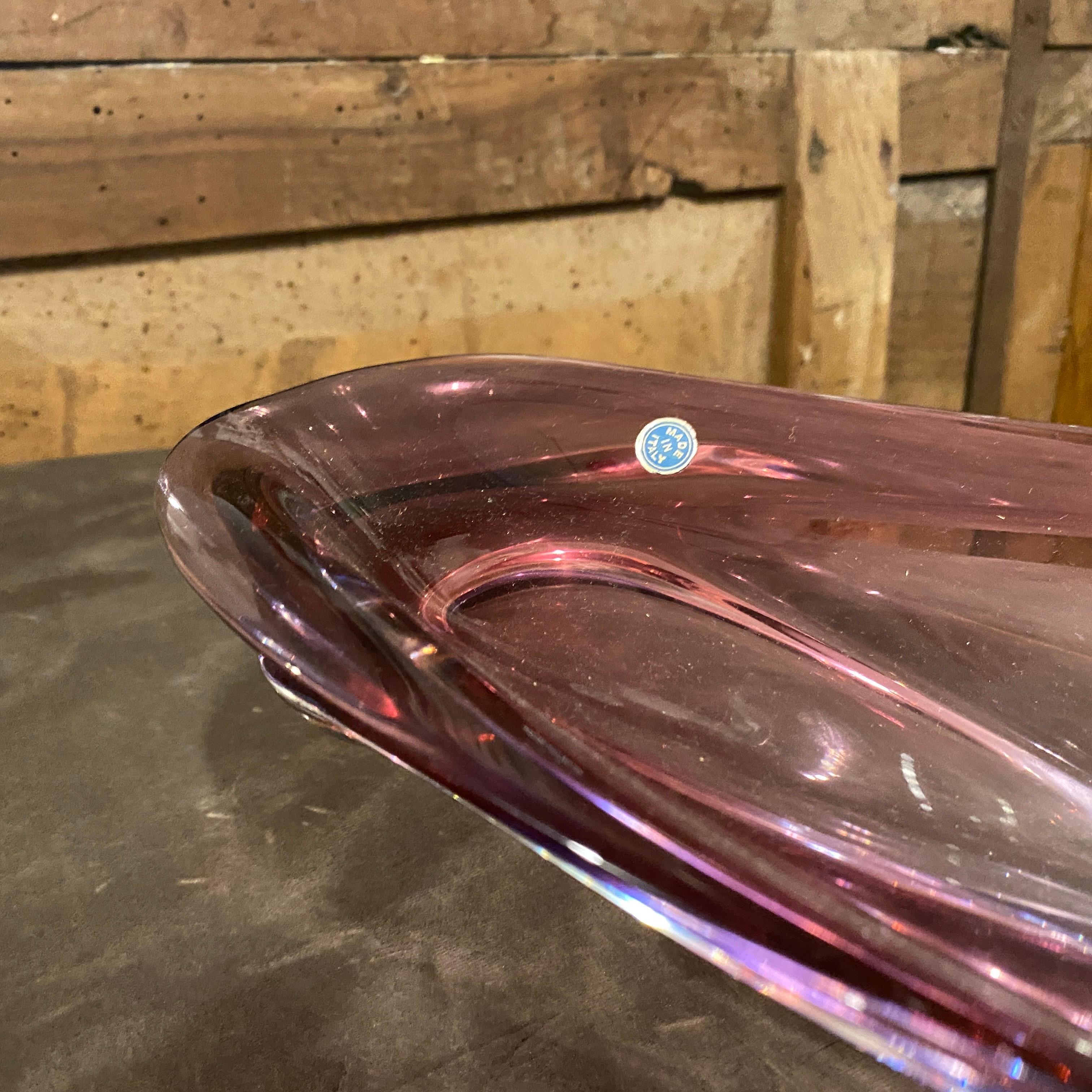 1970s Mid-Century Modern Pink Purple and Blue Murano Glass Centerpiece 1