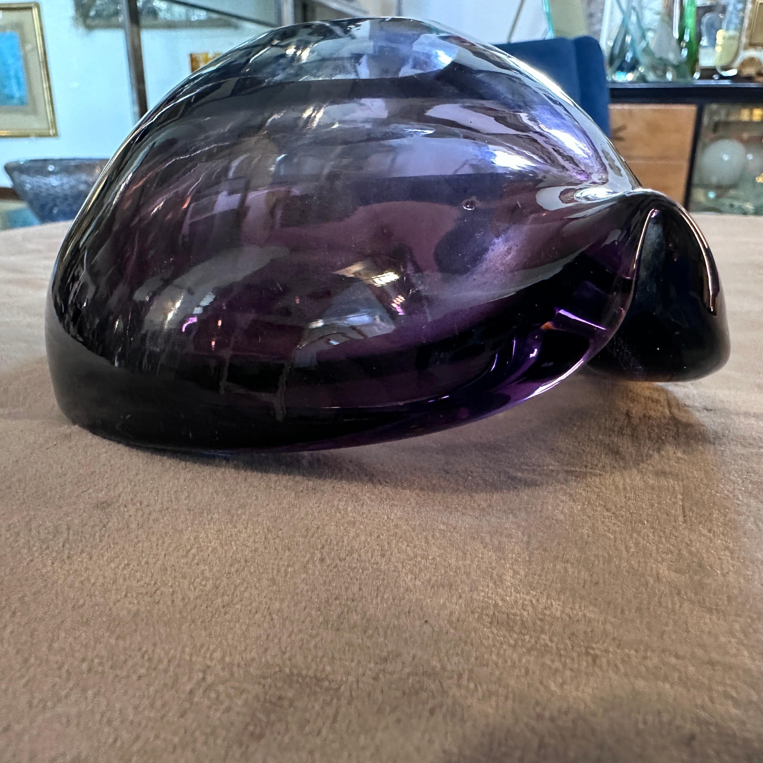 1970s Mid-Century Modern Purple and Blue Murano Glass Ashtray  In Excellent Condition For Sale In Aci Castello, IT