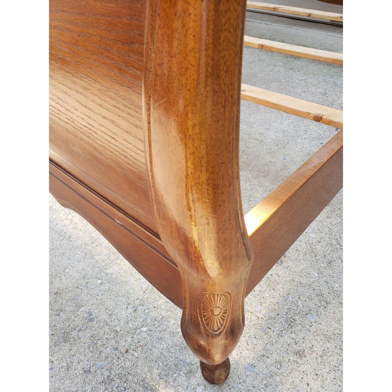 American 1970s Mid-Century Modern Queen Sleigh Bed