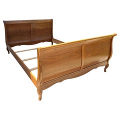 Vintage 1970s Mid-Century Modern Queen Sleigh Bed