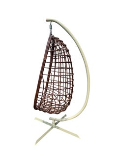 1970er Mid Century Modern Rattan Wicker Hanging Egg Chair