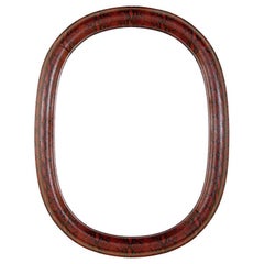 1970s Mid-Century Modern Red Python Embossed Leather Mirror