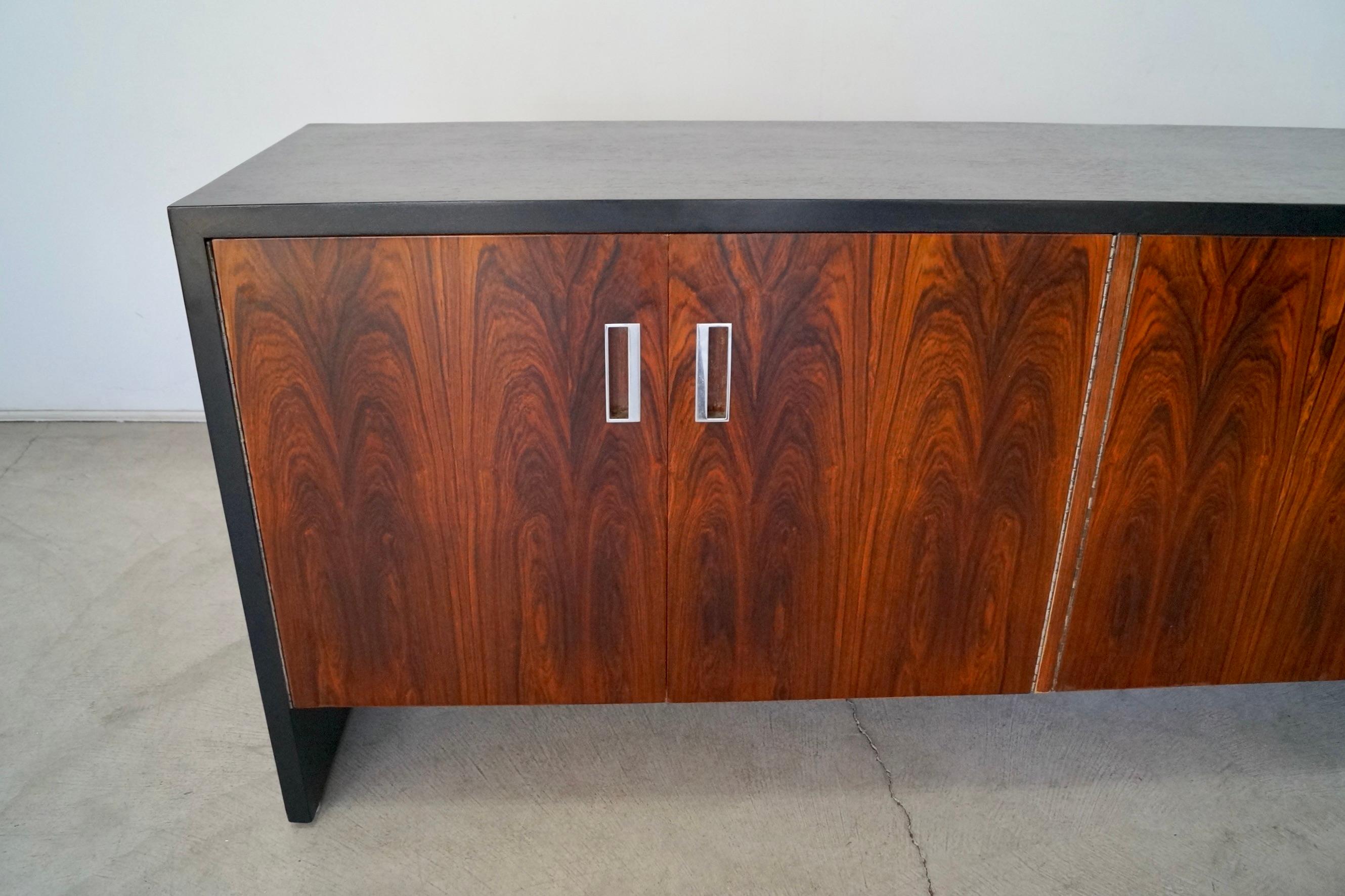 1970's Mid-Century Modern Robert Baron Rosewood Credenza / Sideboard For Sale 9