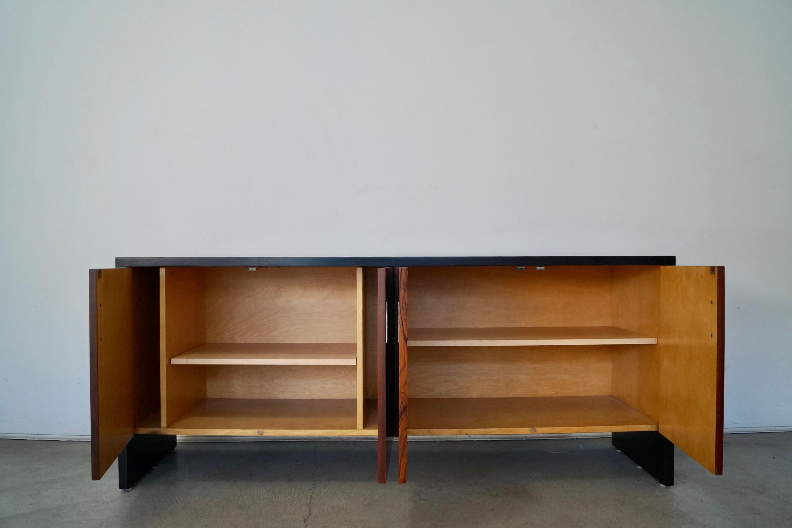 Late 20th Century 1970's Mid-Century Modern Robert Baron Rosewood Credenza / Sideboard For Sale