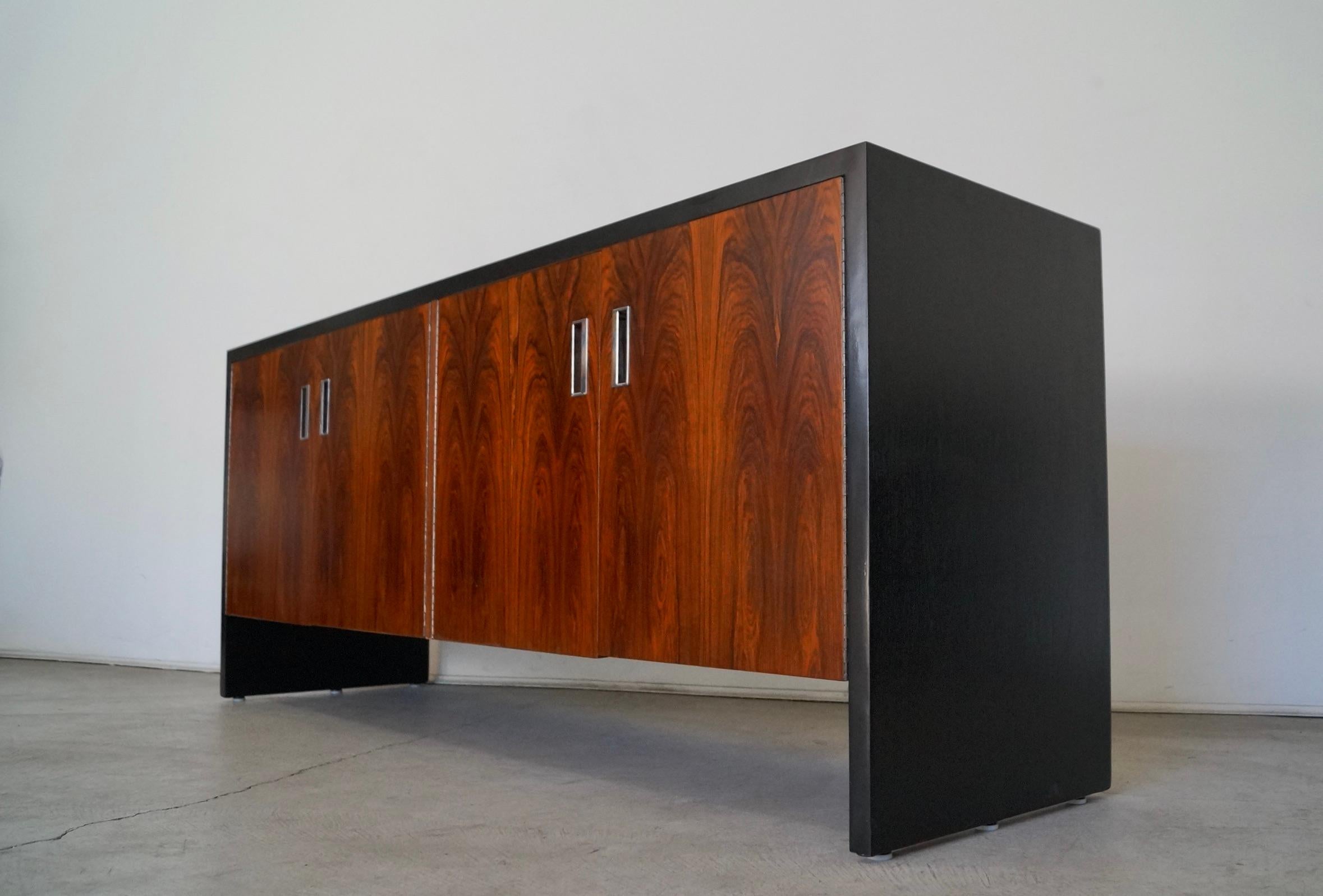 1970's Mid-Century Modern Robert Baron Rosewood Credenza / Sideboard For Sale 1