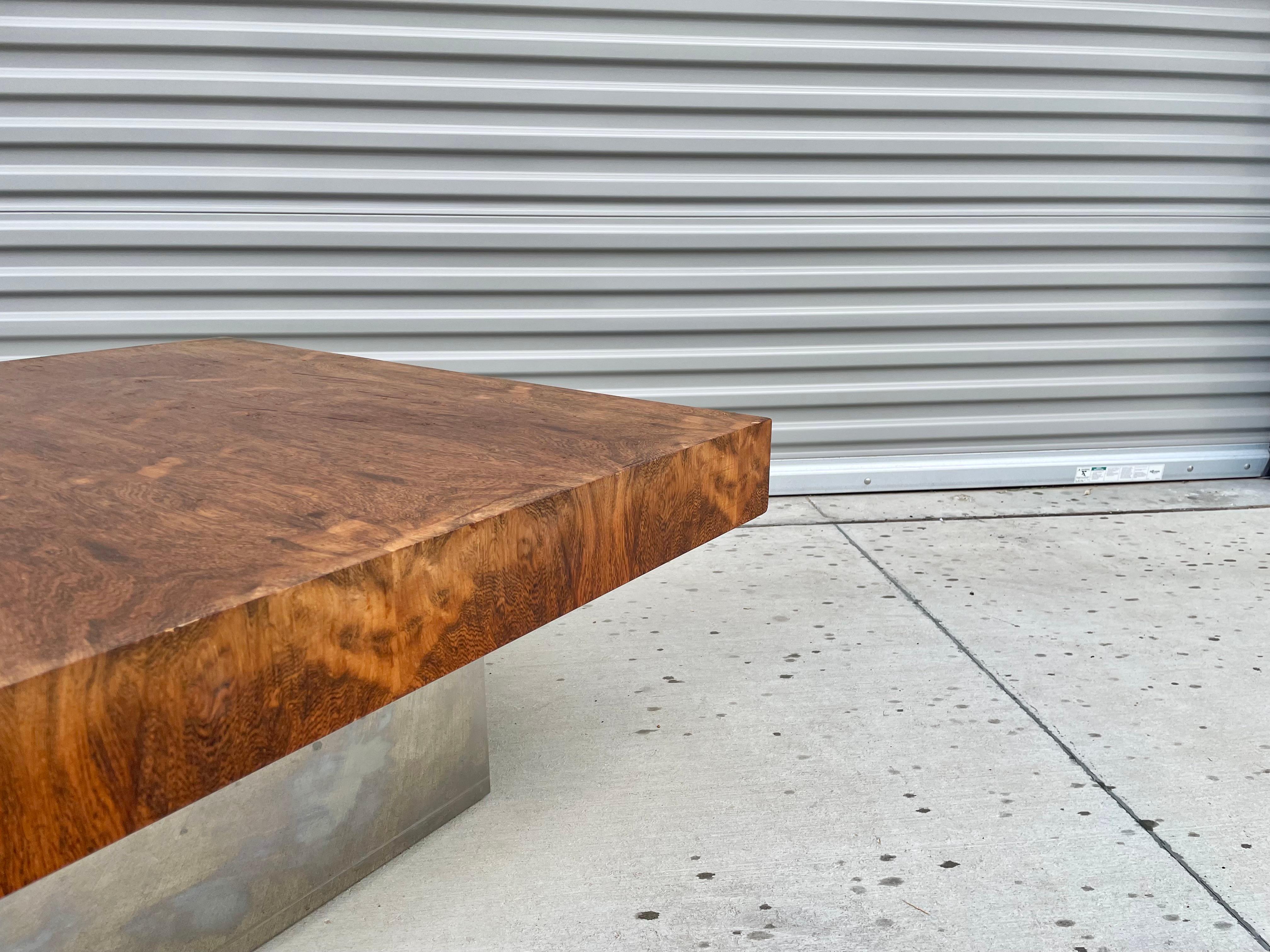 1970s Mid Century Modern Rosewood & Chrome Coffee Table 3