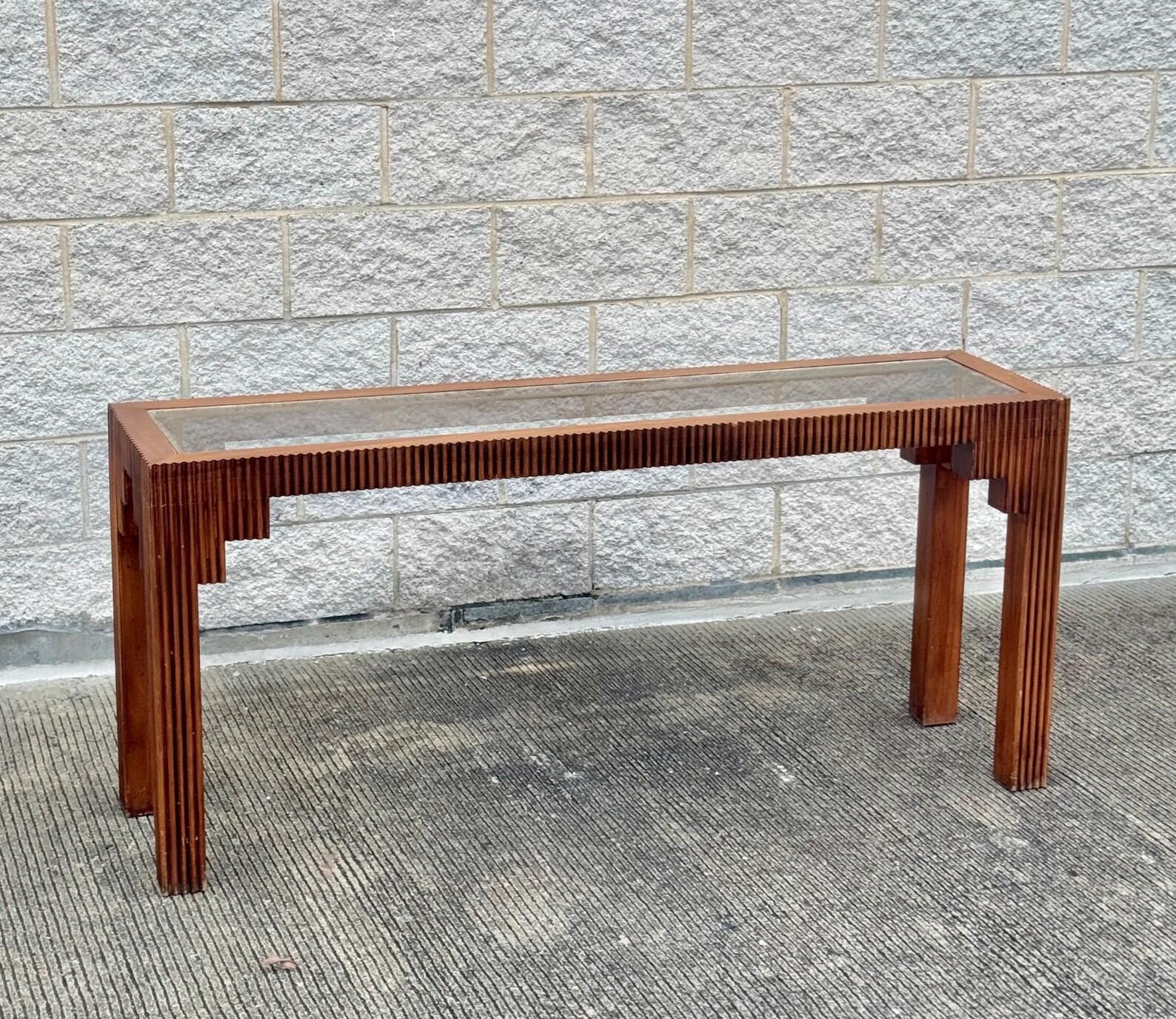 Mid-Century moderno Tavolo consolle scultoreo Parsons del Mid Century Modern del 1970 in vendita