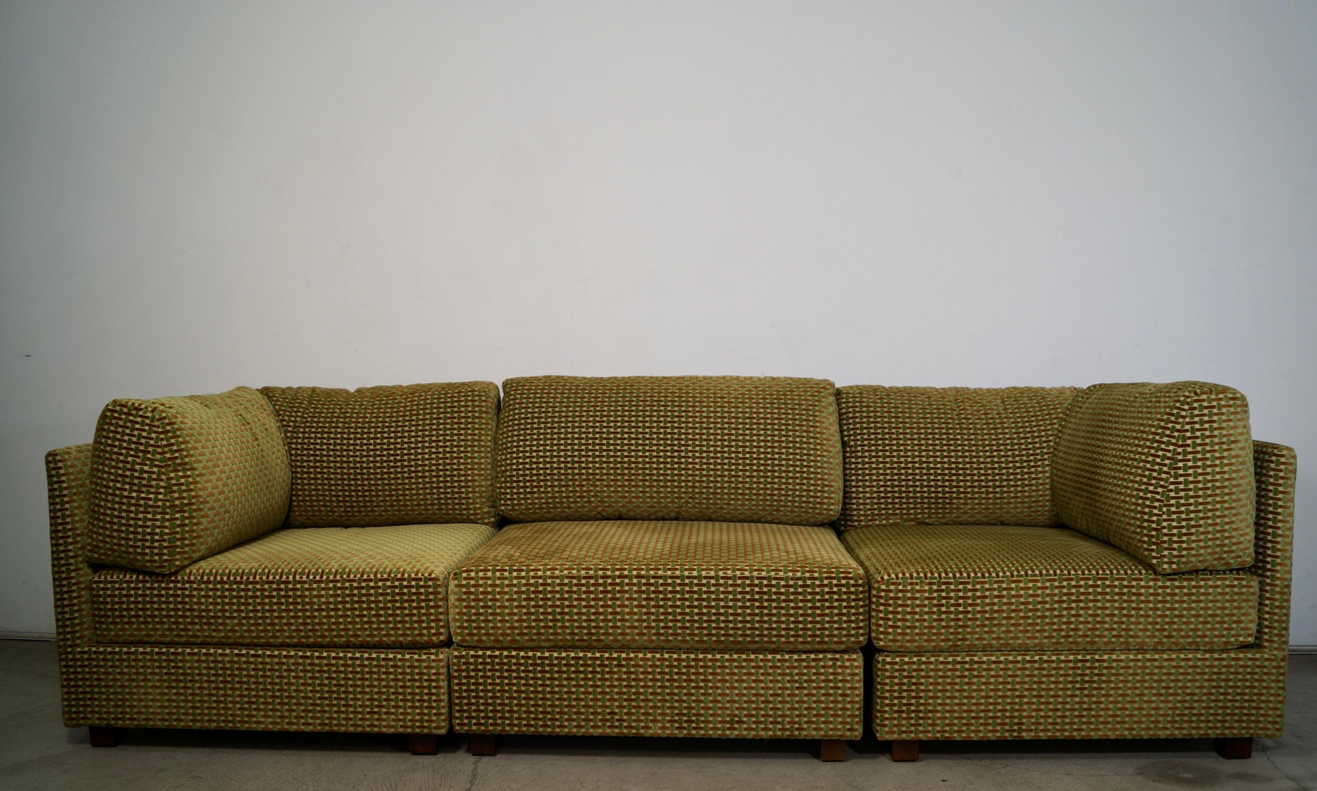 Américain Selig of Monroe 3 Pieces Modular Sectional 1970's Mid Century Modern en vente
