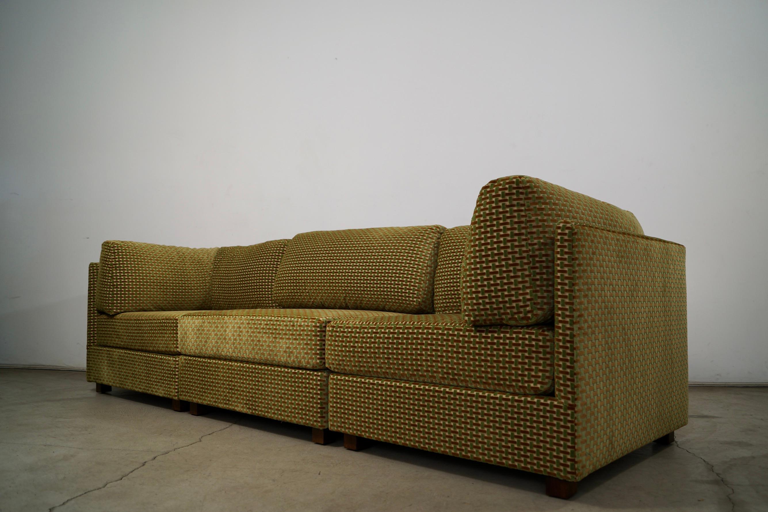 Fin du 20e siècle Selig of Monroe 3 Pieces Modular Sectional 1970's Mid Century Modern en vente
