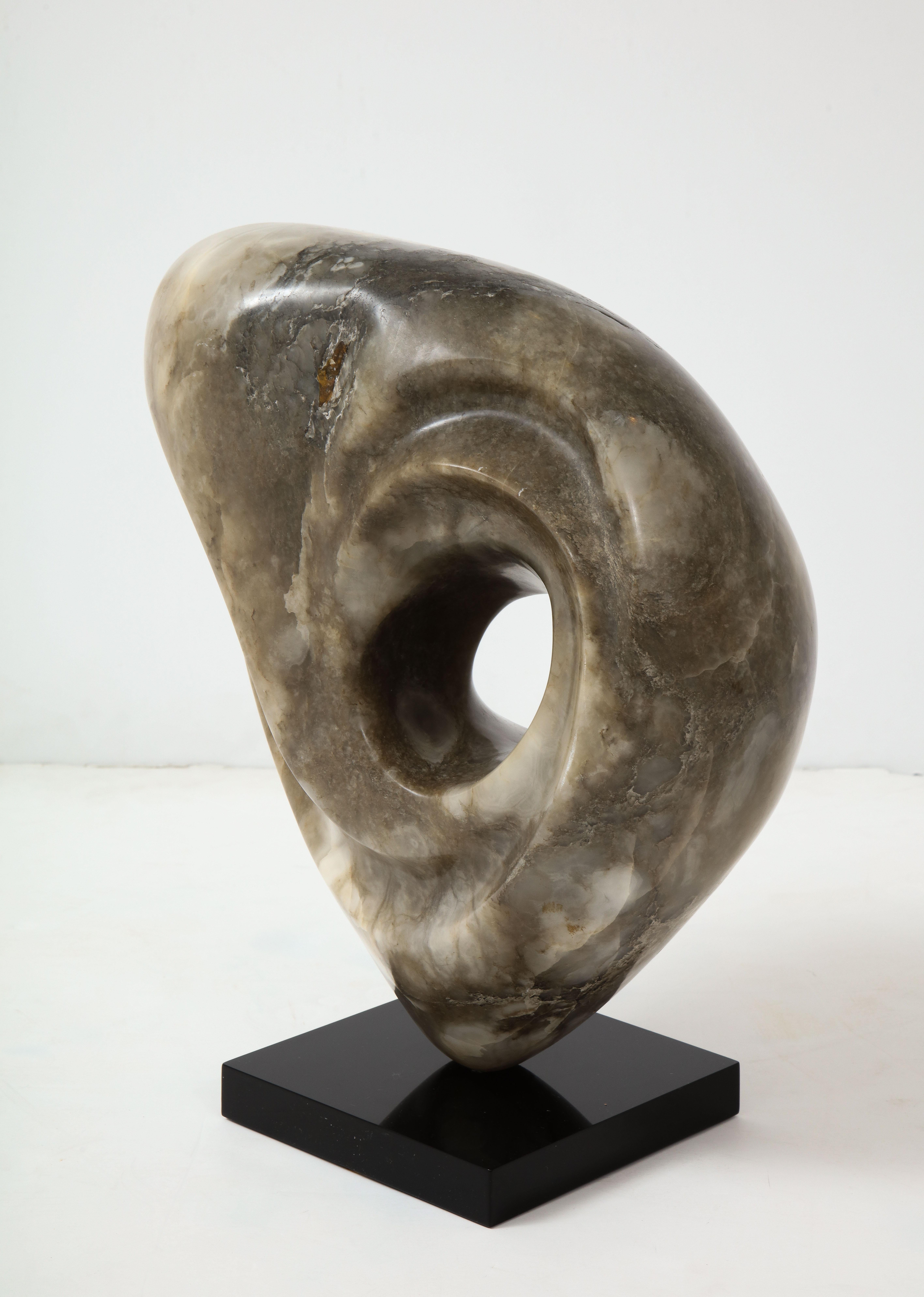 1970's Mid-Century Modern Signed Carved Stone Abstract Owl Sculpture For Sale 2