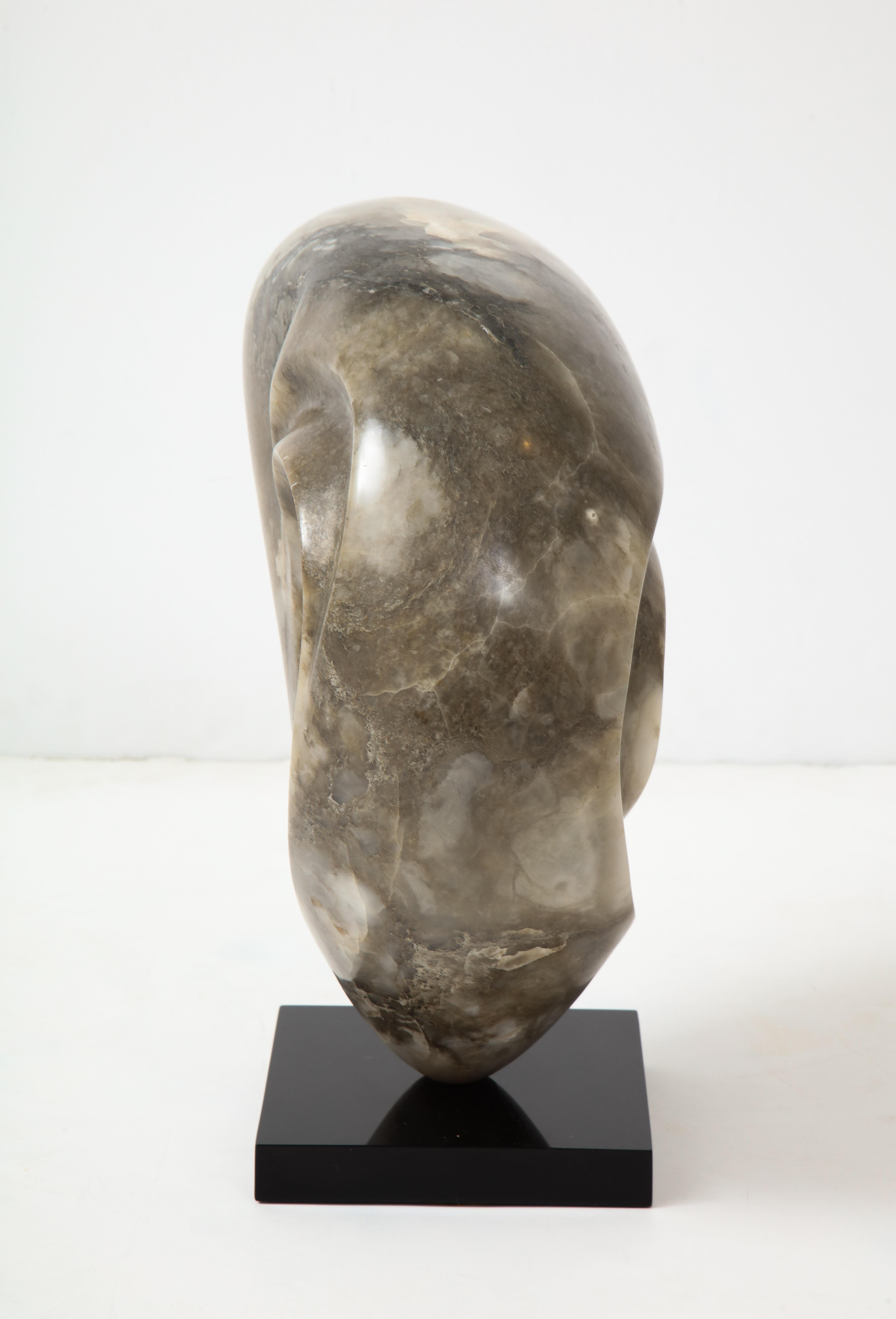 1970's Mid-Century Modern Signed Carved Stone Abstract Owl Sculpture For Sale 3